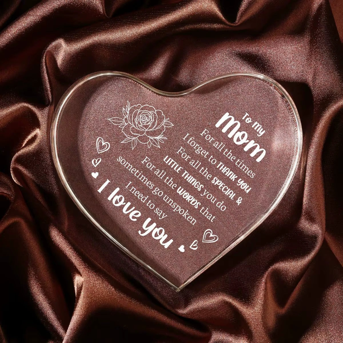 Son Daughter for Momgifts， Mom Birthday Gifts Mothers Day Gifts - Acrylic Heart-Shaped Best Valentines Day Christmas Gift