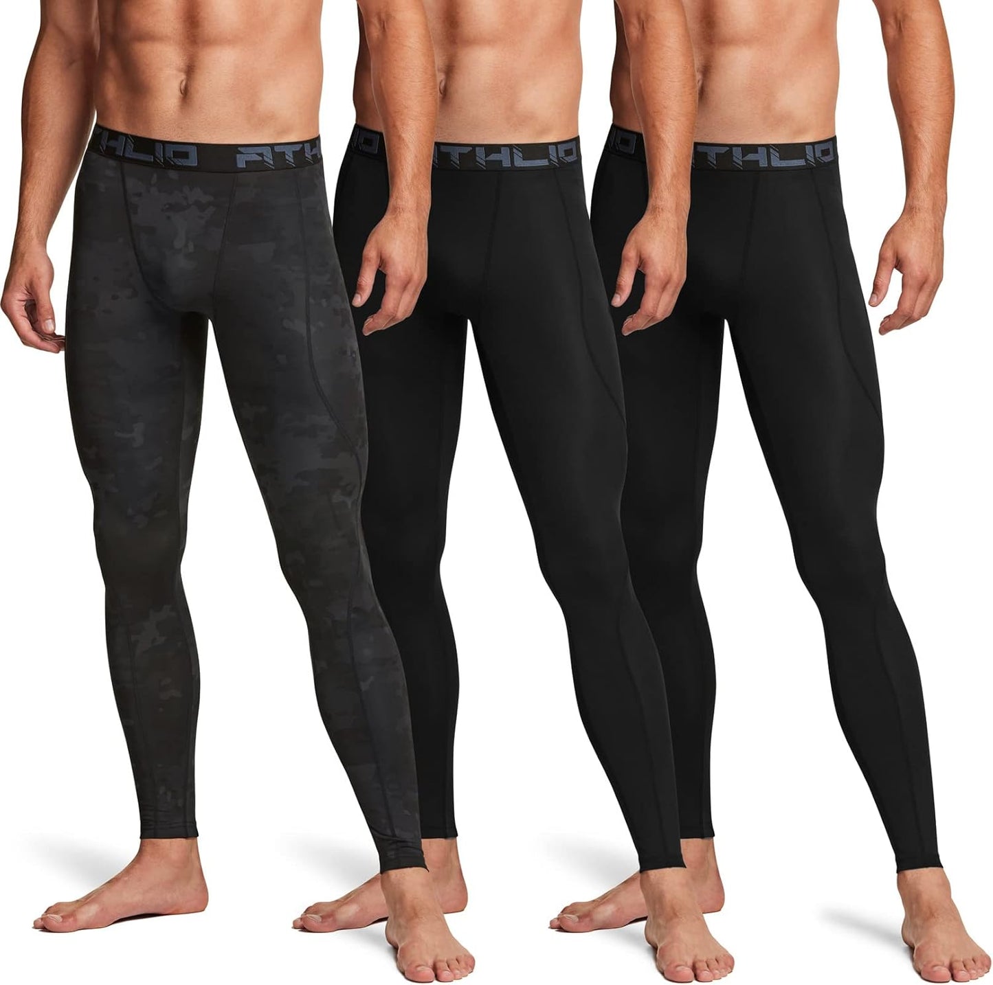 Men'S Compression Pants Running Tights Workout Leggings, Cool Dry Technical Sports Baselayer