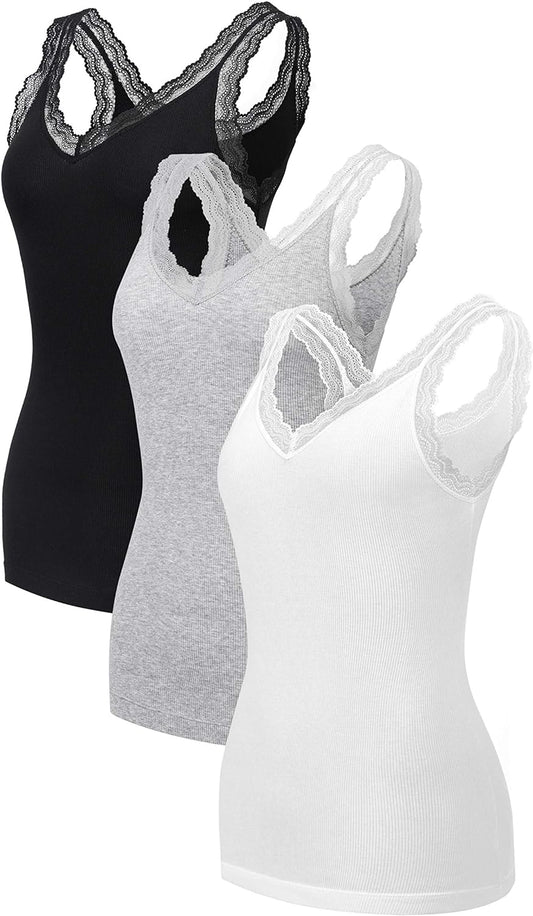 Women'S Tank Top Bamboo Rayon Camisole Long Layering Basic Camis Spaghetti Strap Cotton Modal Undershirt 3 Pack S-XL