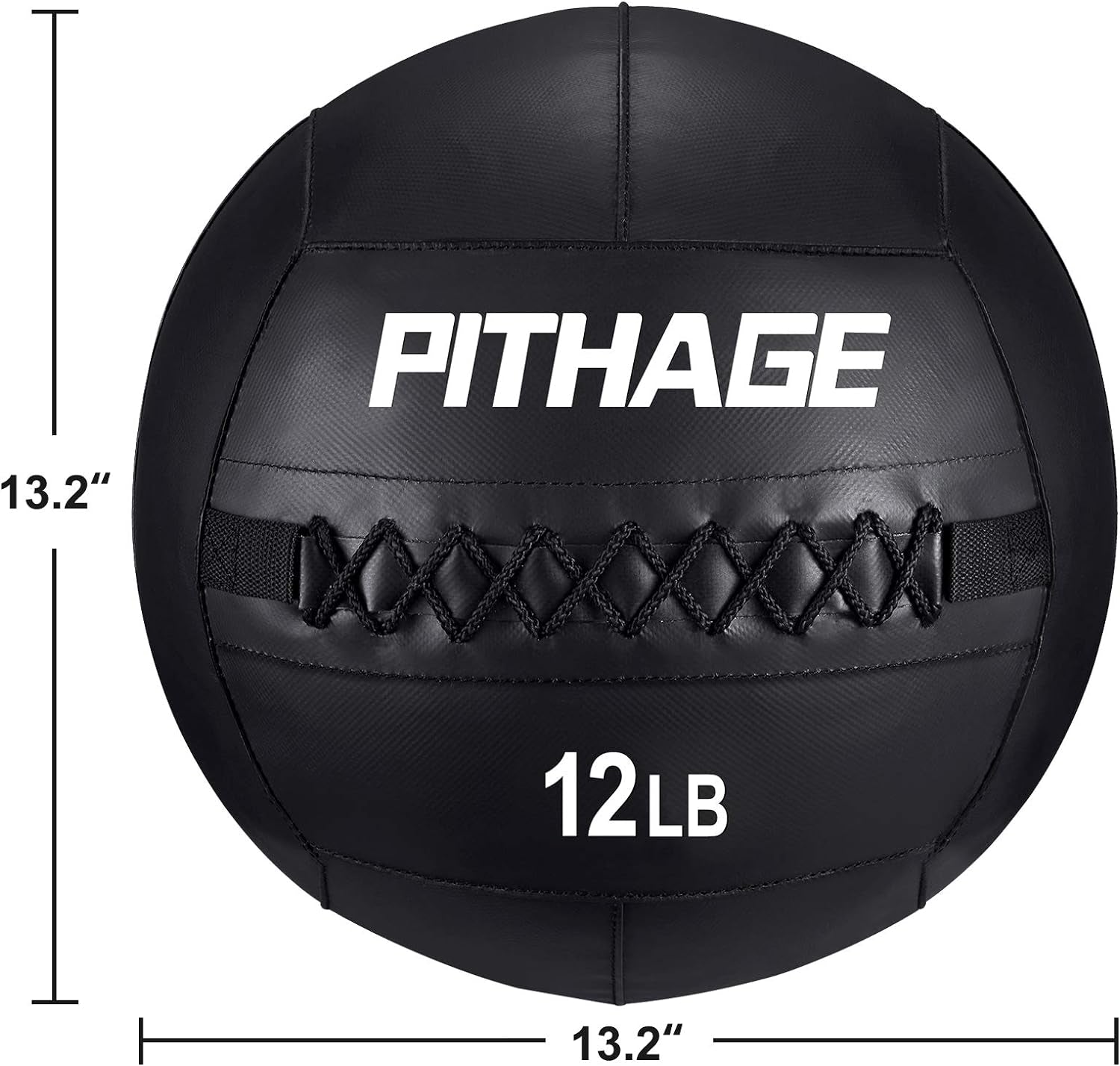 Medicine Ball Exercise Wall Balls for Exercise, 12Lbs Weighted Ball for Working Out, Fitness Medicine Balls for Men Women, Leather with No-Slip Grip