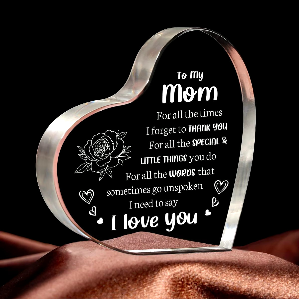 Son Daughter for Momgifts， Mom Birthday Gifts Mothers Day Gifts - Acrylic Heart-Shaped Best Valentines Day Christmas Gift